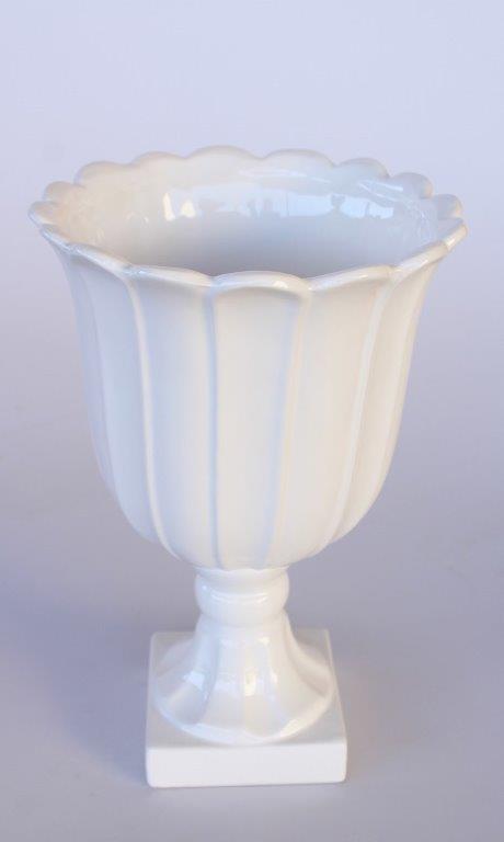Medium White Vase Or Urn